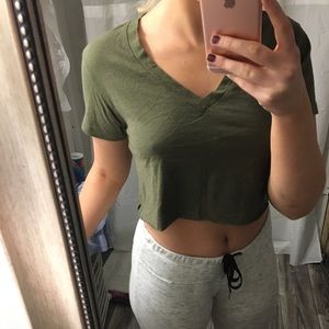 Green crop top